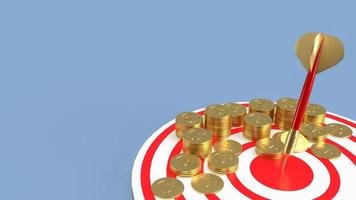 The darts coins on target for business concept 3d rendering photo