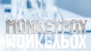 The monkey pox word for sci or outbreak  concept 3d rendering photo