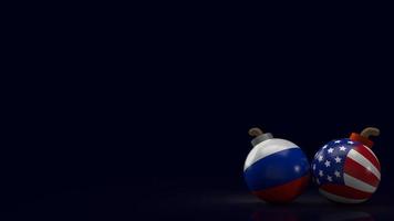 The united states and Russia bomb for business or news concept 3d rendering photo