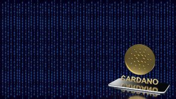 The cardano or ada coins for crypto currency or technology concept 3d rendering photo