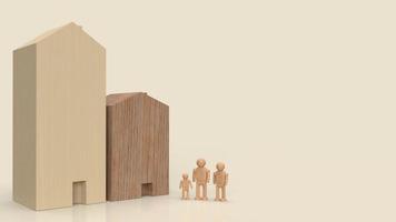 The home toy and figure family for building or property content 3d rendering photo