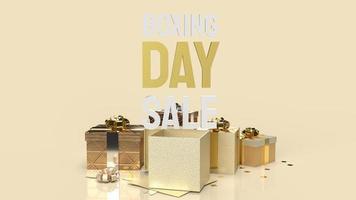 Boxing Day word and gift boxes  for shopping concept 3d rendering photo