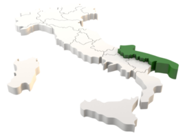 mapa de italia un render 3d aislado con regiones italianas de puglia