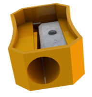 3D Yellow pencil sharpener an instrument for students back to school png