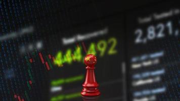 The Chinese chess on business background 3d rendering photo