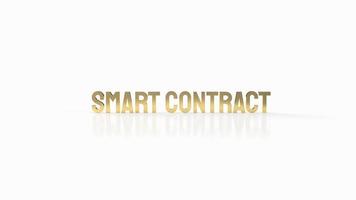 The gold smart contract on white background for business concept 3d rendering photo