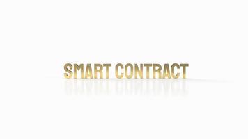 The gold smart contract on white background for business concept 3d rendering photo