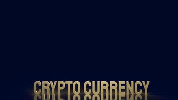 The gold text  crypto currency for business content 3d rendering. photo