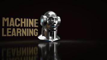 The robot head for sci and technology or machine learning content 3d rendering photo