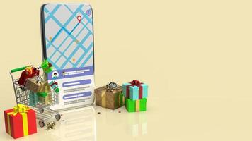 The mobile application  for delivery  business concept 3d rendering photo