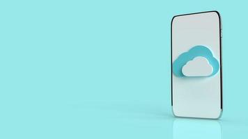 A mobile cloud on blue background for it content 3d rendering photo