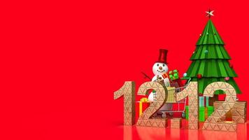 The gold number 12.12  and snowman for sale promotion concept 3d rendering photo