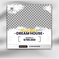 Real estate house banner. square social media real estate sale promotion post template vector