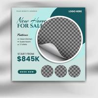 Real estate house agency social media template. square banner real estate sale promotion post vector