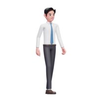 empresário andando vestindo camisa longa e gravata azul png