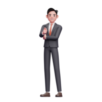 empresário em traje formal, apontando para a câmera, personagem de empresário de renderização 3d em traje formal png