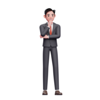 hombre de negocios con traje formal pensando png