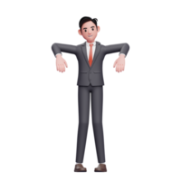 businessman in formal suit marionette pose, 3d render businessman character in formal suit png