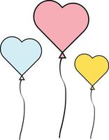 Balloon Love Heart Vector Icon Illustration