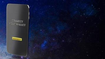 The wallet on mobile for business or technology concept 3d rendering photo