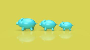 three piggy bank for saving or business concept 3d rendering photo