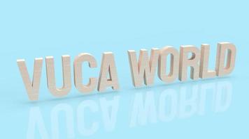 The vuca world  wood text for abstract background concept 3d rendering photo