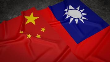 The Chinese and Taiwan flag for business or document concept 3d rendering photo