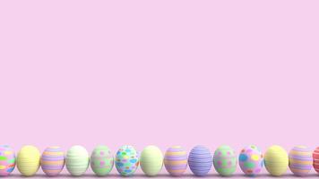 The Easter eggs flat lay image for Easter Day  holiday concept 3d rendering photo
