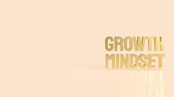 The  gold growth mindset word on cream color background 3d rendering photo