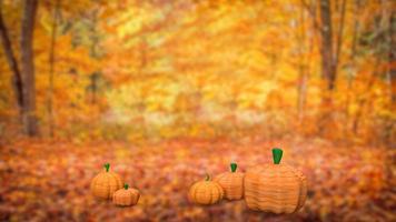 pumpkin in autumn season for thanksgiving concept 3d rendering photo