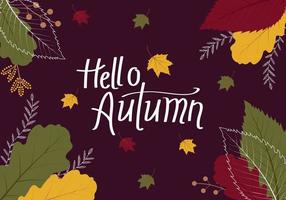 Flat hello fall background vector