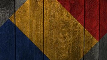 Moldova flag. Moldova flag on a wooden background photo