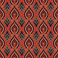 Fondo de patrón sin costuras de estilo de flor india de color rojo dorado étnico. uso para telas, textiles, elementos de decoración de interiores, tapicería, envoltura.