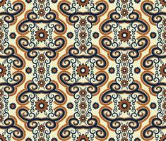 Abstract floral shape vintage brown color seamless pattern background. Use for fabric, textile, interior decoration elements, upholstery, wrapping. vector