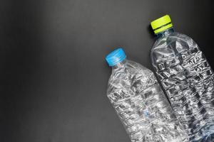 Empty plastic bottles are recyclable waste. photo