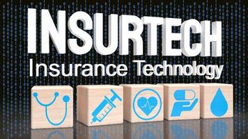 The insurtech word on digital background  for technology concept 3d rendering photo