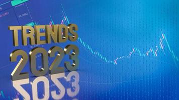 trends 2023 gold text on business background 3d rendering photo