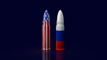 The united states and Russia bullet for business or news concept 3d rendering photo