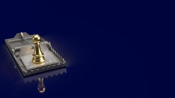 gold chess on trap for business  concept 3d rendering photo