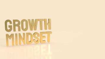 The  gold growth mindset word on cream color background 3d rendering photo