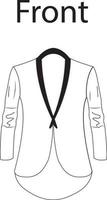 Mens formal blazer front view vector