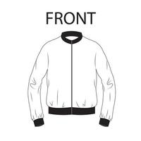 Mens front view jacket outline design vector