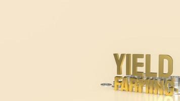 The gold text yield farming for business or finance concept 3d rendering photo