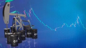la estación petrolera de la plataforma de perforación y el tanque para el concepto de petróleo o energía representación 3d foto
