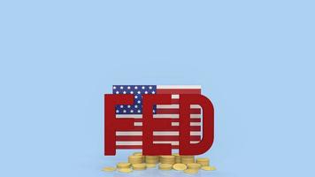 The red fed  and Usa flag for business concept 3d rendering photo