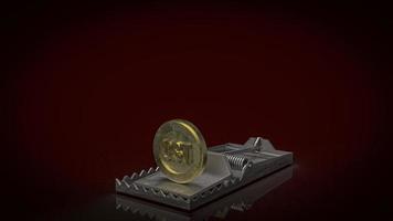 The ust coin on trap for business or cryptocurrency concept 3d rendering photo