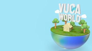 The vuca world  white text for abstract background concept 3d rendering photo