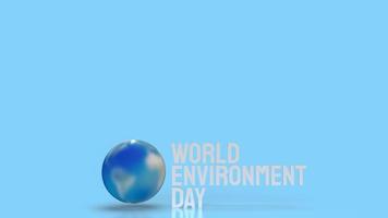 The earth and white word for world environment day concept 3d rendering photo