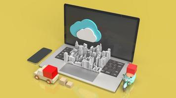 The cloud and technology equipment for CLOUD COMPUTING content 3d rendering. photo