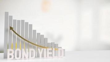 white text bond yield and chart for business concept 3d rendering photo